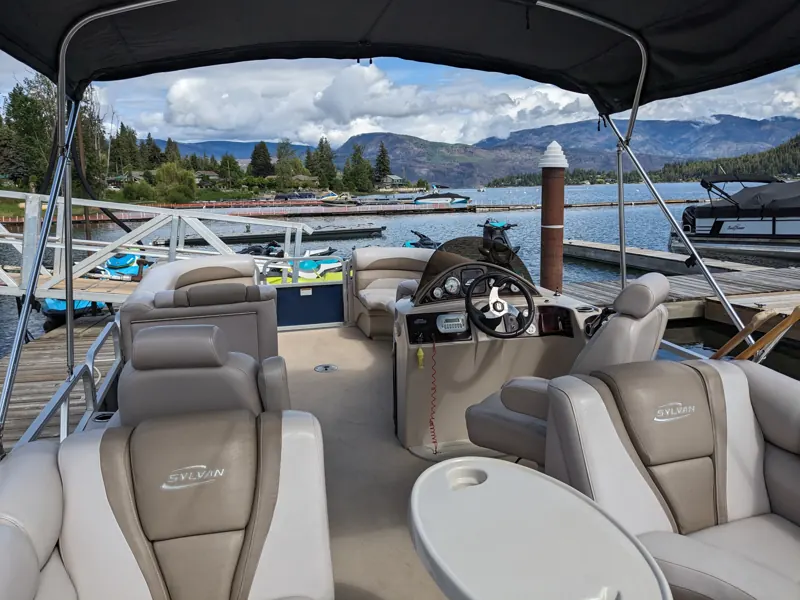 View from the helm of a pontoon